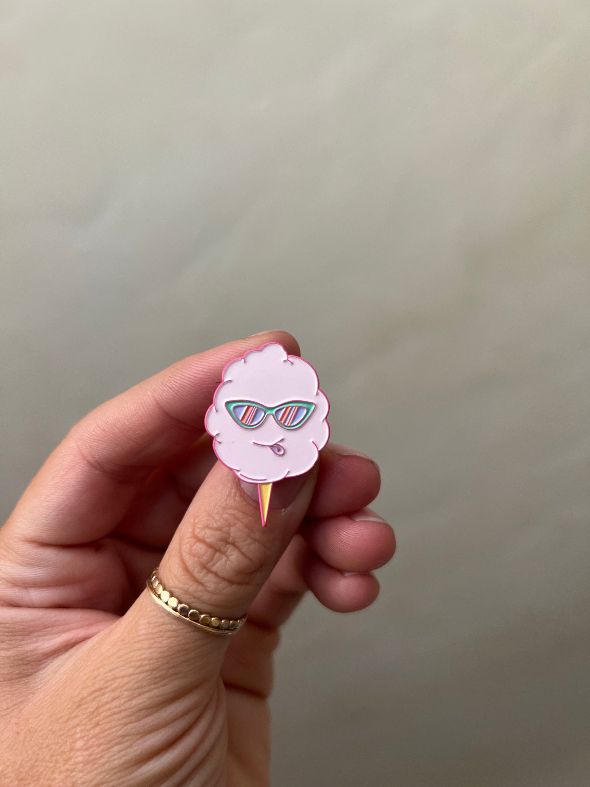 Floof Cotton Candy Cone Pin